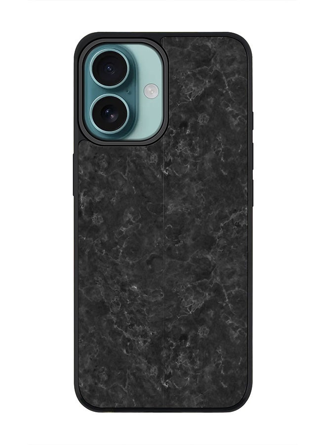 Stylizedd For iPhone 16 Case [Compatible with MagSafe] Slim Magnetic cover Phone Case iPhone 16 -Marble Texture Black  - Image 1