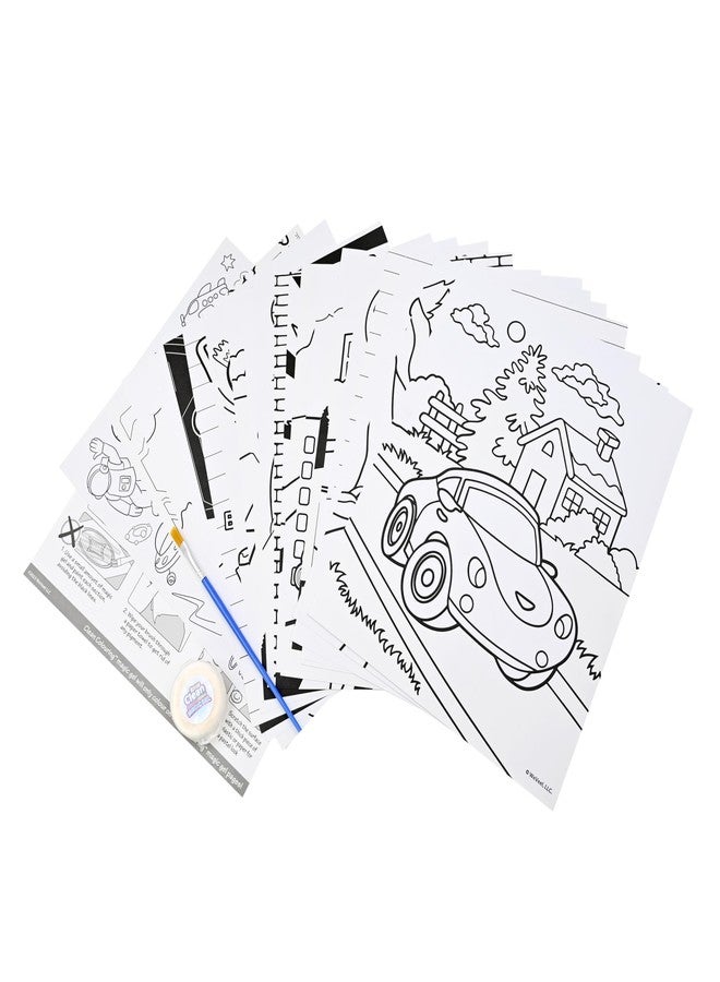 سينتوس مجموعة مغامرات الرسم بالجل السحري Scentos CleanColouring™ من Fratelli | ٢٠ صورة للتلوين، ملصقات كشف الألوان، طلاء جل سحري، وفرشاة طلاء جل سحري بدون فوضى - Image 5