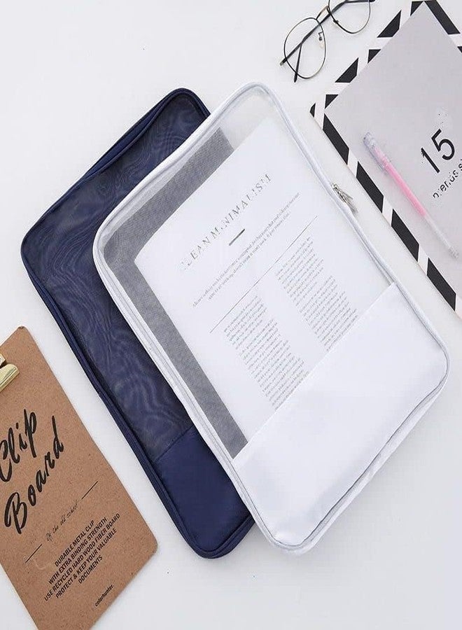 RIVOM File Folder A4 File Storage Bag Office File Storage Organizer Document Pouch Document Mesh Bag Document Storage Bag School Student Pencil Stationery Case Storage (Multi Color) - Image 2