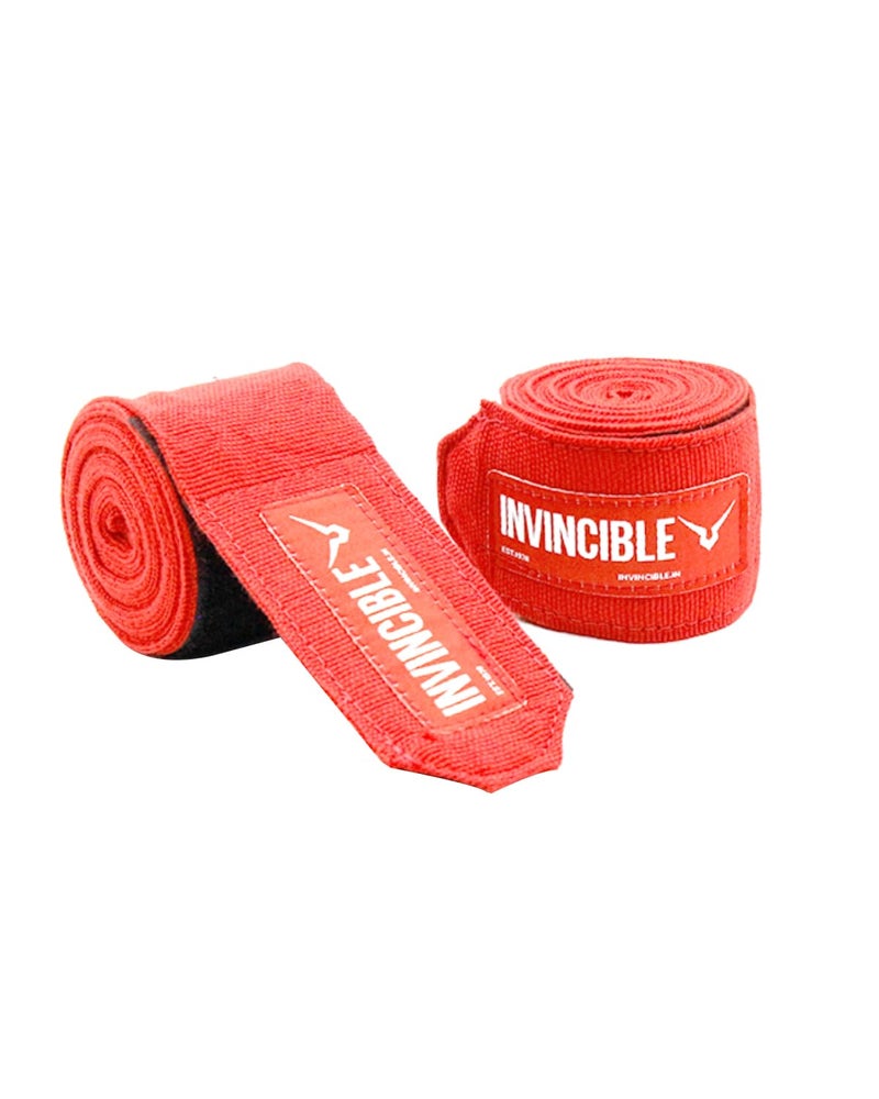 Invincible Mexican Style Semi-Stretch Hand Wraps Red 2.5 Meter - Image 1