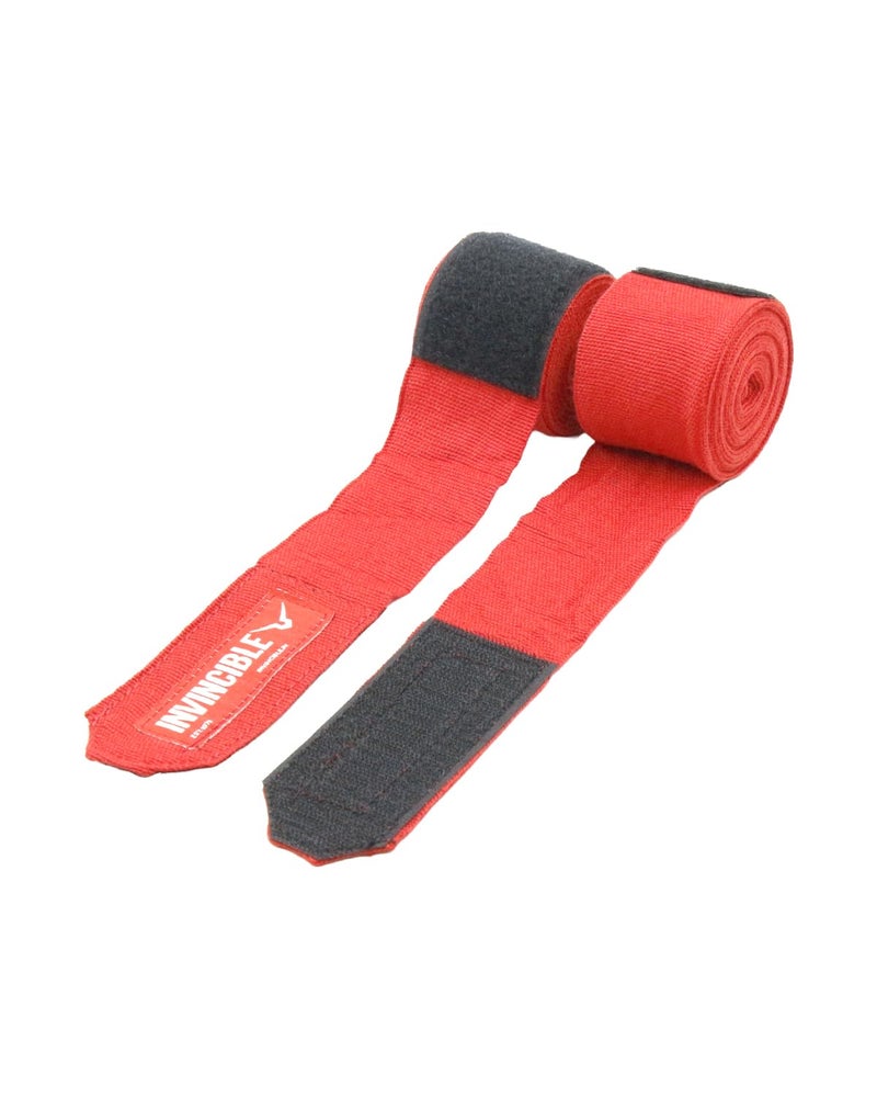 Invincible Mexican Style Semi-Stretch Hand Wraps Red 2.5 Meter - Image 3