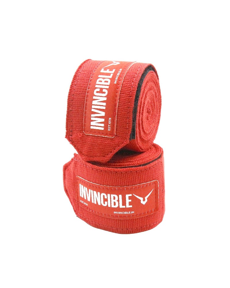 Invincible Mexican Style Semi-Stretch Hand Wraps Red 2.5 Meter - Image 5