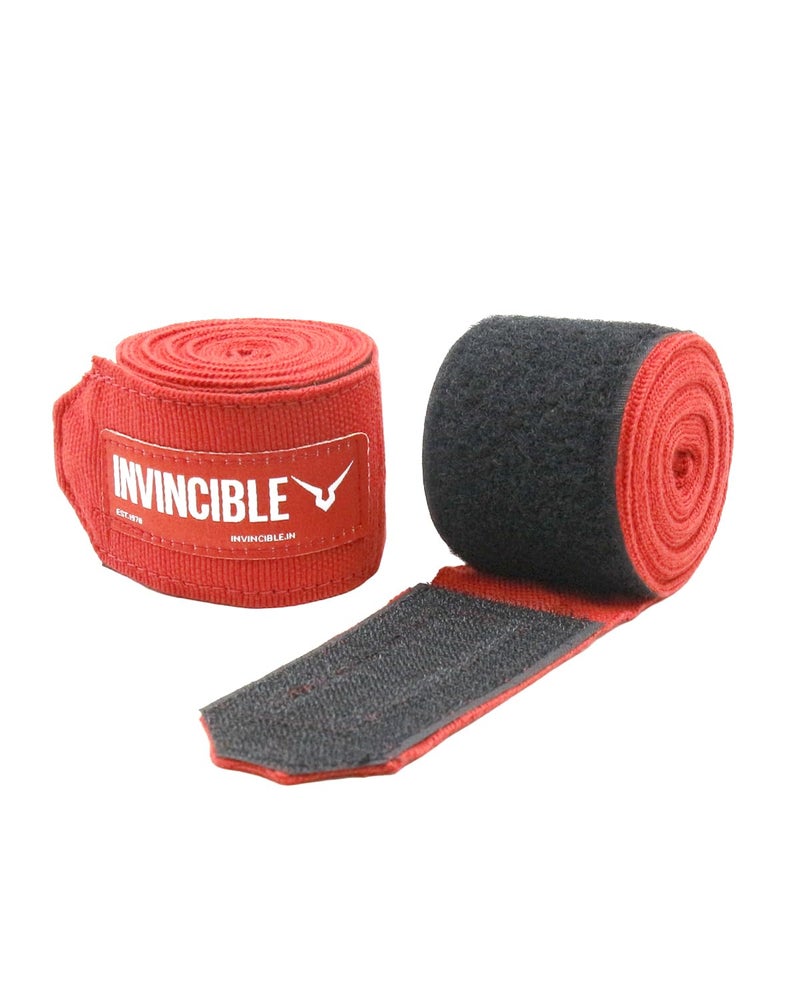 Invincible Mexican Style Semi-Stretch Hand Wraps Red 2.5 Meter - Image 2