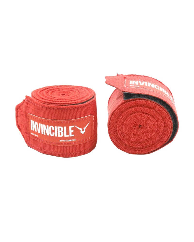 Invincible Mexican Style Semi-Stretch Hand Wraps Red 2.5 Meter - Image 4