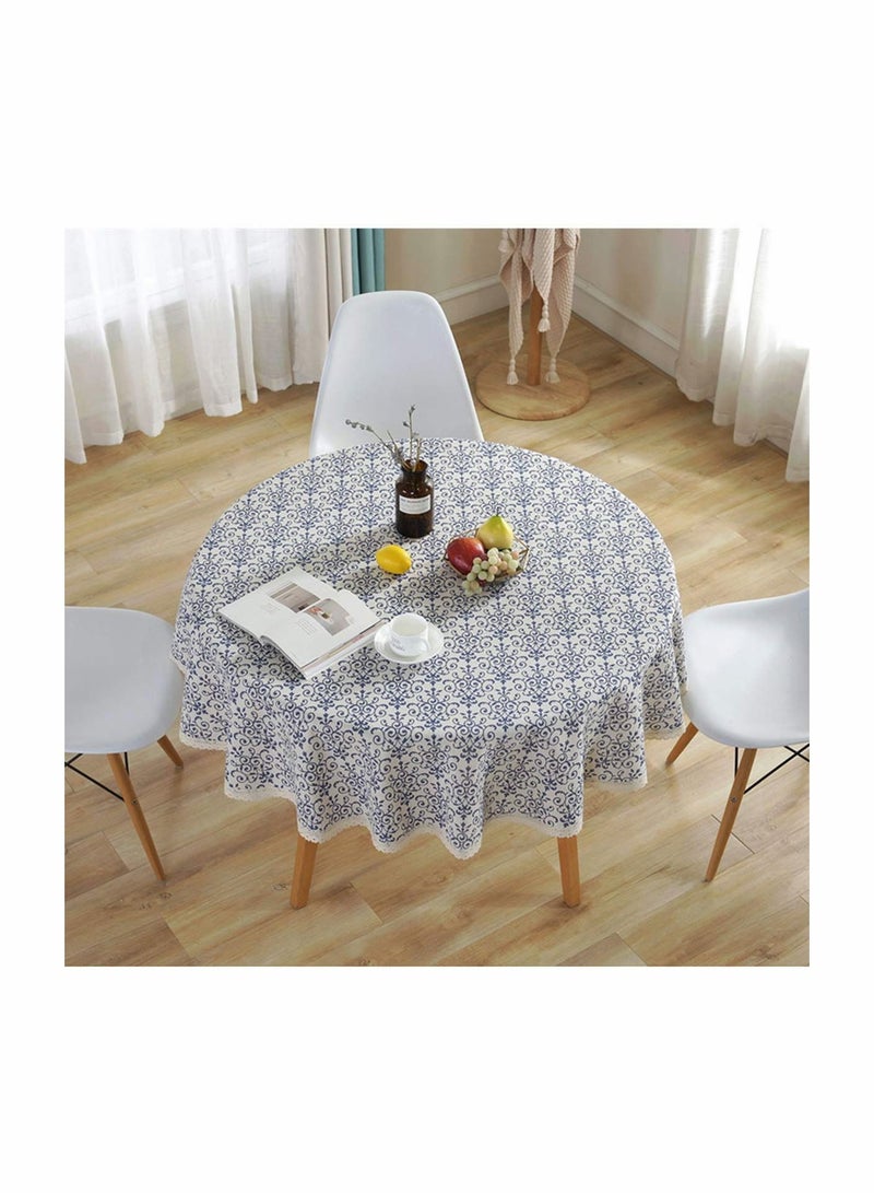 SYOSI Vintage Decorative Macrame Lace Tablecloth Heavy Weight Cotton Linen Fabric Decorative Table Cloth Cover Rustic Kitchen and Table Linens - Image 3