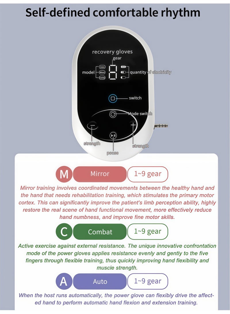 AETHER Portable Rechargeable Hand Rehabilitation Gloves Pneumatic Drive Finger Trainer Hand Dysfunction Rehabilitation Device - Image 4