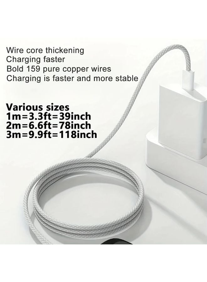 ٣ قطع كابل شاحن سريع من USB-C إلى USB-C أخضر ٦ أقدام ٦٠ واط لآيفون ١٦ برو وماك بوك وسامسونج - Image 3