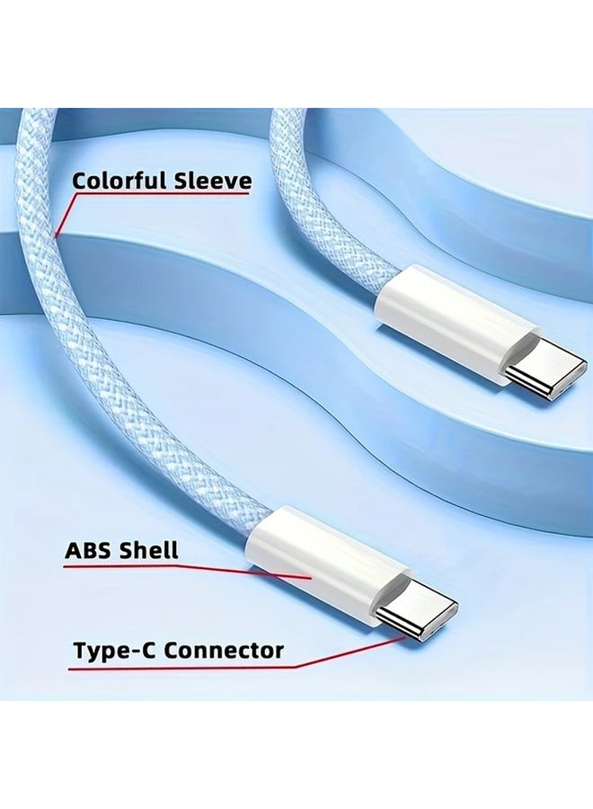 ٣ قطع كابل شاحن سريع من USB-C إلى USB-C أخضر ٦ أقدام ٦٠ واط لآيفون ١٦ برو وماك بوك وسامسونج - Image 5