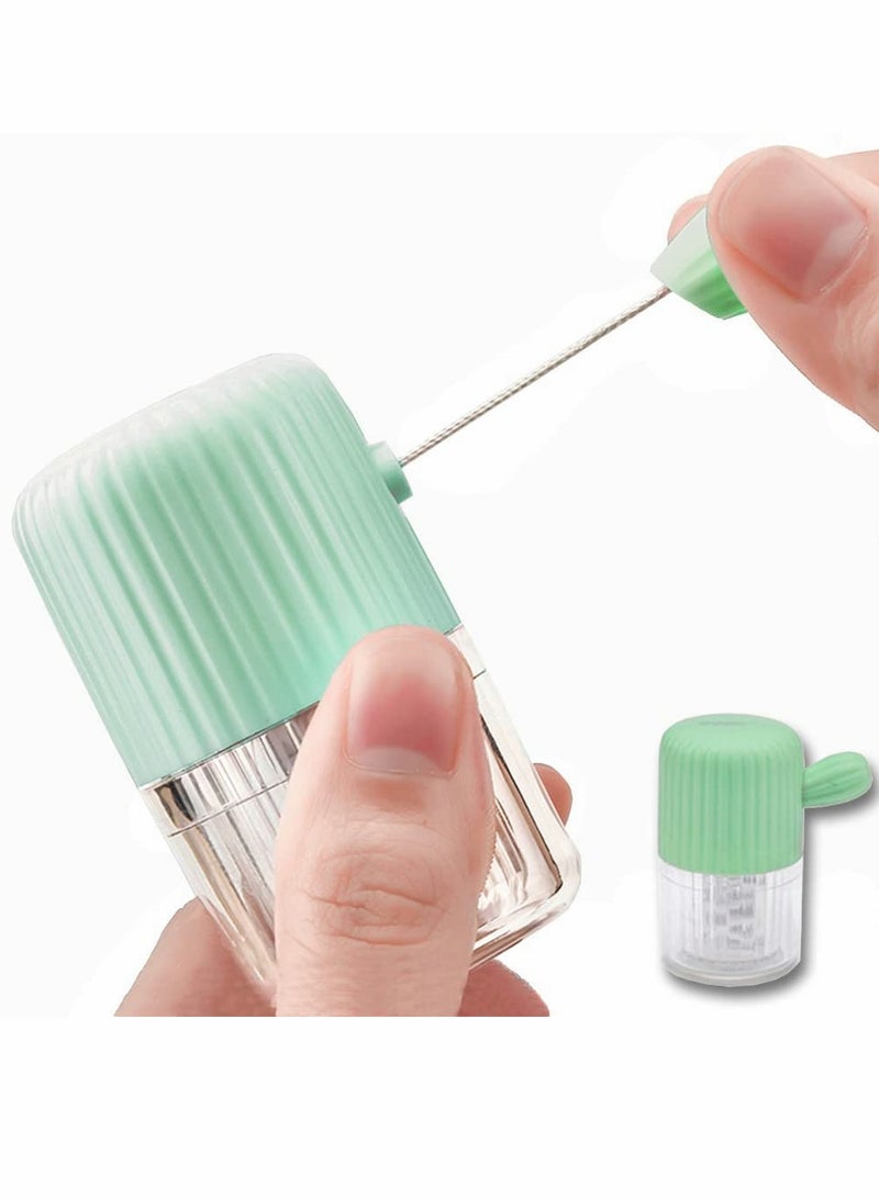 Portable  Lens Cleaner Case,  Lens Washer with Drawstring Manual Cleaner Machine for Daily Care Fast Cleaning Soft and Hard  Lenses (Rhine Green) - Image 1