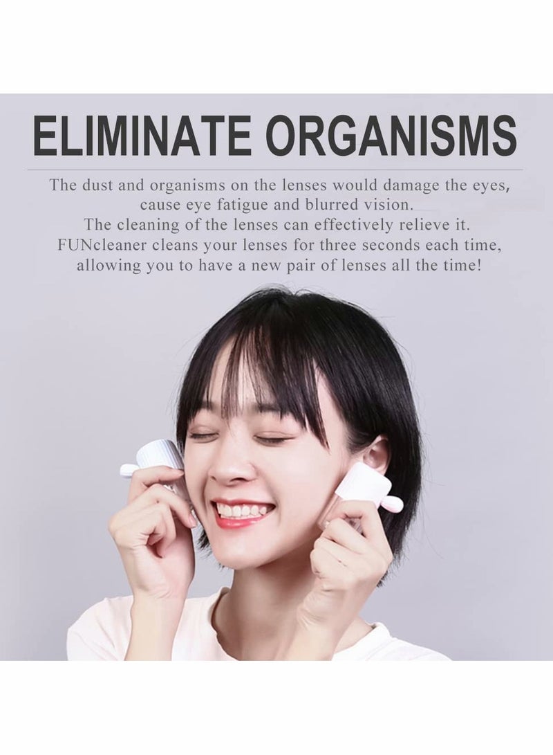 Portable  Lens Cleaner Case,  Lens Washer with Drawstring Manual Cleaner Machine for Daily Care Fast Cleaning Soft and Hard  Lenses (Rhine Green) - Image 2