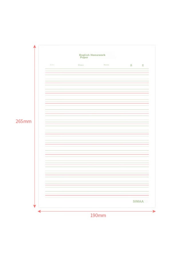 Simaa 3-pack ورق واجب منزلي إنجليزي، دفتر تدريب الطلاب للحروف الأبجدية والبادئ، ورق إنجليزي، 16k 30 ورقة، أداة تعليمية لطلاب المدارس الثانوية - Image 2