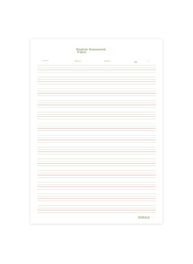 Simaa 3-pack ورق واجب منزلي إنجليزي، دفتر تدريب الطلاب للحروف الأبجدية والبادئ، ورق إنجليزي، 16k 30 ورقة، أداة تعليمية لطلاب المدارس الثانوية - Image 3