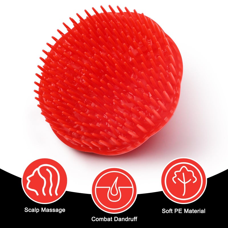 NICEMOVIC Scalp Scrubber Shampoo Brush 4 Pack, Scalp Massager for Hair Growth & Dandruff, Head Hair Scrubber for Shower & Dry Use, Massage Tool for Men Women Kids (2 Black + 2 Red) - Image 2