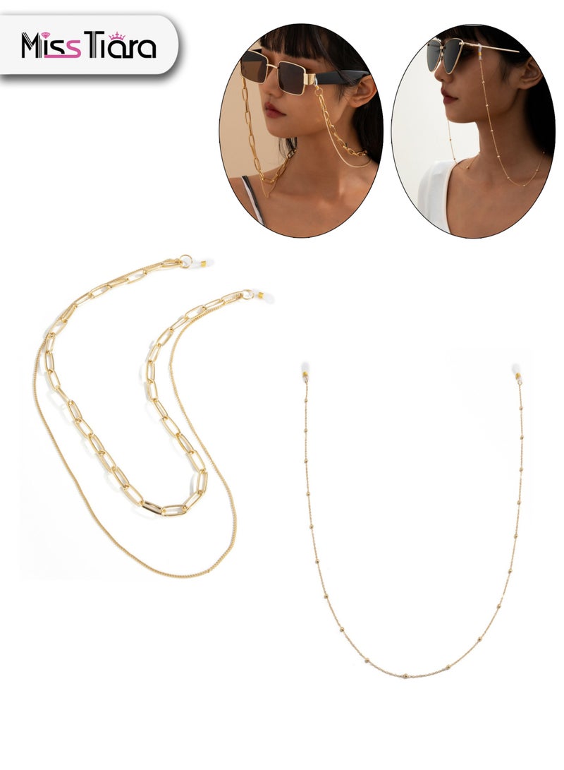 MissTiara 2 Styles Fashionable and Beautiful Eyeglasses Chains Sunglasses Strap Holder  - Image 1
