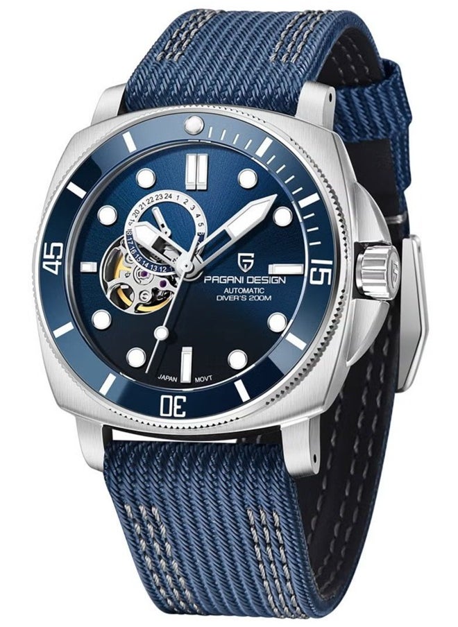 PAGANI DESIGN Men's Automatic NH39 Movement, Sports Nylon Belt Double-Sided Sewing Design, 200-Meter Waterproof Sports Watch Blue PD1736  - Image 2