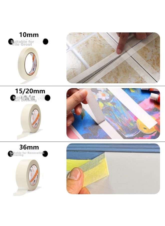 SITOO Masking Tape, 36mm*20y*145μm, Art And Craft Color Separation, Renovation Masking Tape, Paint Protection, Stain-free, Study Supplies, 3 Rolls - Image 3