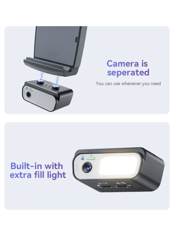 يسيدو حامل ثلاثي ذكي Yesido SF21 بتقنية تتبع الوجه مع كاميرا مدمجة، دوران أوتوماتيكي 360°، بطارية قوية قابلة لإعادة الشحن، وحامل هاتف عالمي مثالي للتصوير والبث المباشر - Image 4