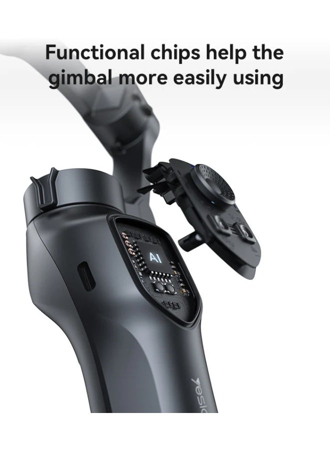 يسيدو حامل ثلاثي ذكي Yesido SF21 بتقنية تتبع الوجه مع كاميرا مدمجة، دوران أوتوماتيكي 360°، بطارية قوية قابلة لإعادة الشحن، وحامل هاتف عالمي مثالي للتصوير والبث المباشر - Image 3