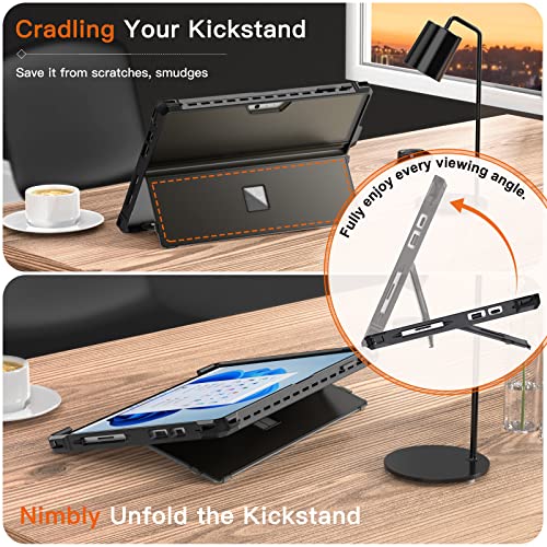MoKo Case for Microsoft Surface Pro 7 Plus/Pro7/Pro 6/Pro 5/Pro 4/ LTE - All-in-One Rugged Cover Case with Pen Holder, Kickstand Protective Case, Compatible with Type Cover Keyboard, Frosted Black - Image 5