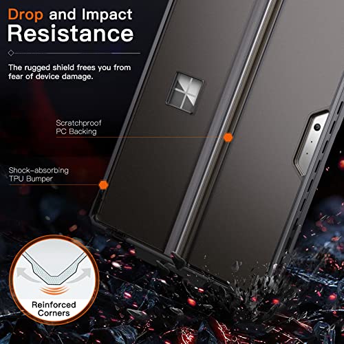 MoKo Case for Microsoft Surface Pro 7 Plus/Pro7/Pro 6/Pro 5/Pro 4/ LTE - All-in-One Rugged Cover Case with Pen Holder, Kickstand Protective Case, Compatible with Type Cover Keyboard, Frosted Black - Image 3