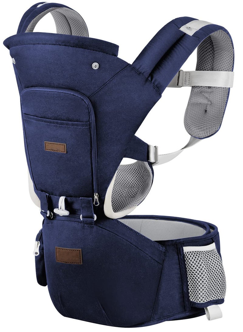 6-in-1 Baby Carrier Newborn to Toddler with Hip Seat Ergonomic All Positions Infant Carrier Soft Baby Holder Carrier with Hood for All Seasons - Image 1