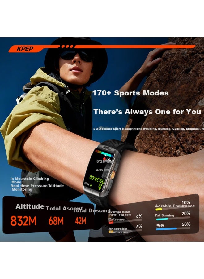 Kpep Professional Swimming Jump Rope Algorithm Six-star Gps Sports Watch Deep Waterproof Running Trail Ultra-long Battery Life All-day Heart Rate Blood Oxygen Sleep Stress Fitness Tracker - Image 3