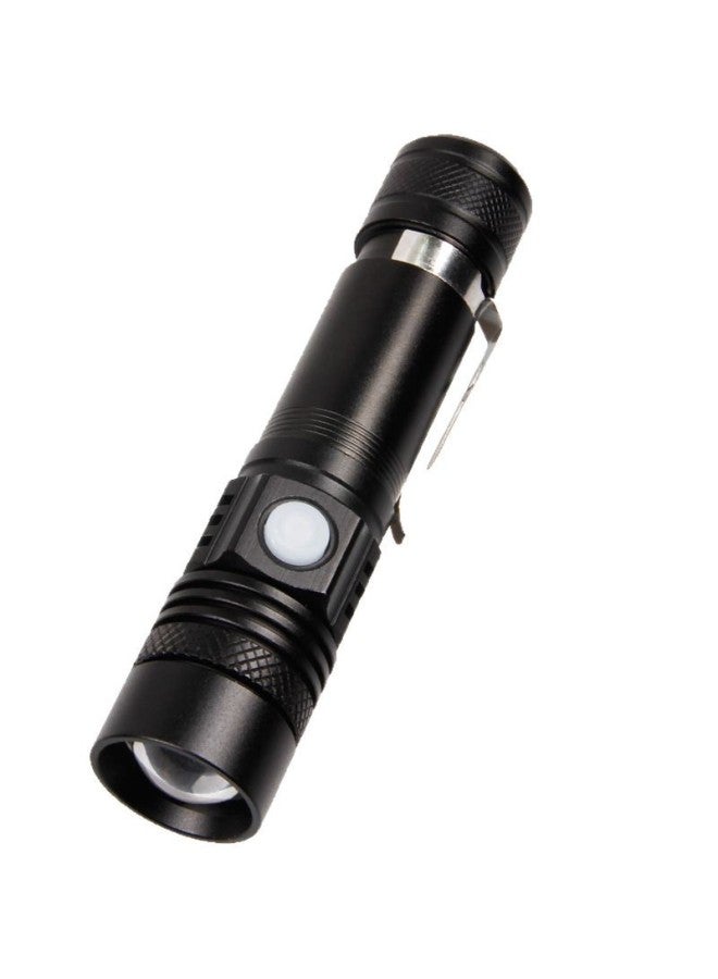T6 Rechargeable Zoom Mini Flashlight Outdoor Led Flashlight USB Rechargeable Flashlight 518 Explosion Flashlight-Color:518 (t6) Flashlight + Usb Cable + Battery (excluding Packaging)  - Image 5