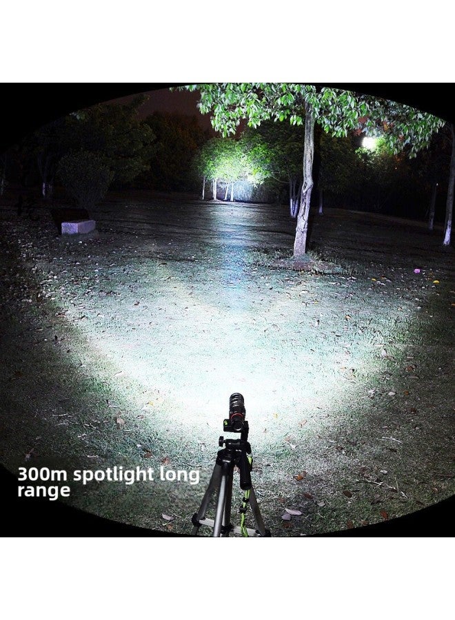T6 Rechargeable Zoom Mini Flashlight Outdoor Led Flashlight USB Rechargeable Flashlight 518 Explosion Flashlight-Color:518 (t6) Flashlight + Usb Cable + Battery (excluding Packaging)  - Image 4