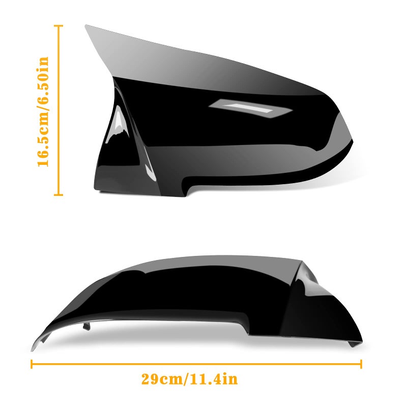 TEANTECH TEANTECH Door Mirror Covers,Glossy Black Replacement Rearview Side Mirror Covers Caps Rearview Replacement for BMW BMW F20 F22 F23 F30 F31 F32 F33 F36 F87 M2 X1 E84  - Image 2
