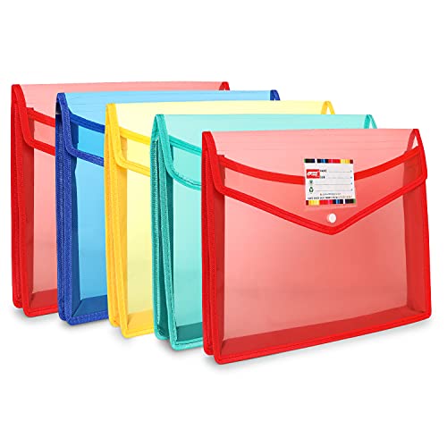 G1 G 1 Transparent A4 Size Document File | Storage Bag with Snap Button for Certificates/Legal Documents | Set of 5 | Plastic Bags | Documents File | - Image 1