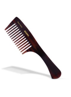 AGARO AGARO Hand Made Comb With Handle, Compact Comb With Wide Tooth, Smooth Rounded Teeth, Hair Styling, Grooming, Hair Brushing, Hair Dressing, Cellulose Acetate Comb, For Men & Women, HMC77, Brown.  - Image 1