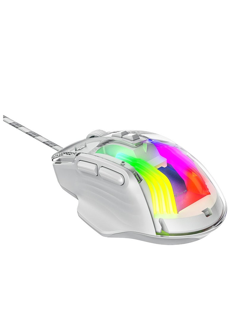 XTRIKE ME Wired gaming mouse for computer and laptop, RGB, model GM-319, white - for home and office use, comfortable design for the hand and bright colors  - Image 5