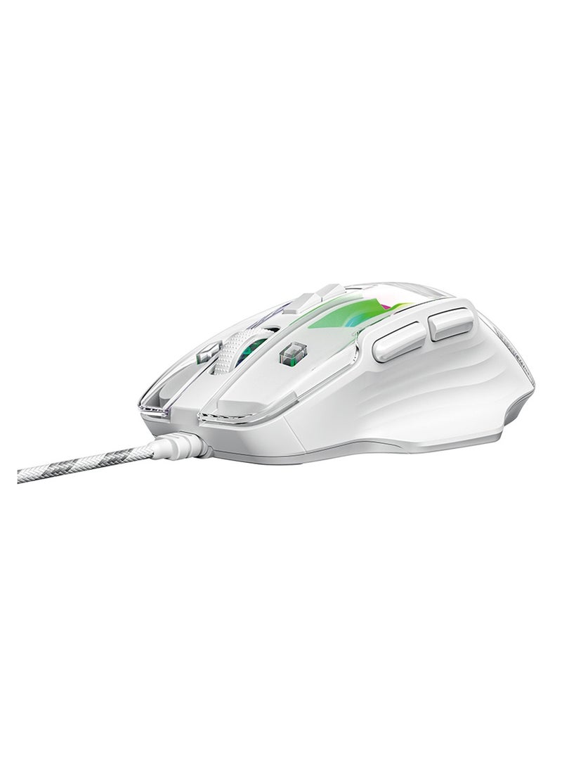 XTRIKE ME Wired gaming mouse for computer and laptop, RGB, model GM-319, white - for home and office use, comfortable design for the hand and bright colors  - Image 4
