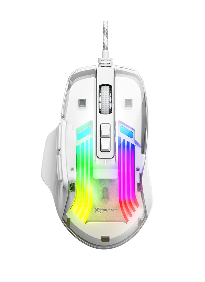 XTRIKE ME Wired gaming mouse for computer and laptop, RGB, model GM-319, white - for home and office use, comfortable design for the hand and bright colors  - Image 2