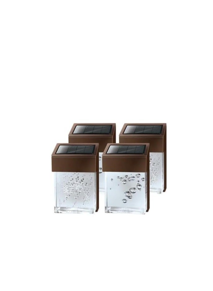 Generic Acrylic 4-Pack Solar-Powered Wall Decoration Lamp Warm Light with Smart Light Sensor  - Image 1