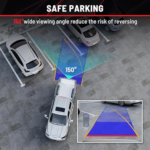 RED WOLF كاميرا خلفية عكسية مع مقبض باب خلفي من RED WOLF تناسب شيفروليه سيلفرادو 2007-2014 و GMC سييرا 1500 2500 HD مقاومة للماء IP68 بزاوية رؤية 150° مع ثقب مفتاح بديل لرقم OE 22755305 - Image 5