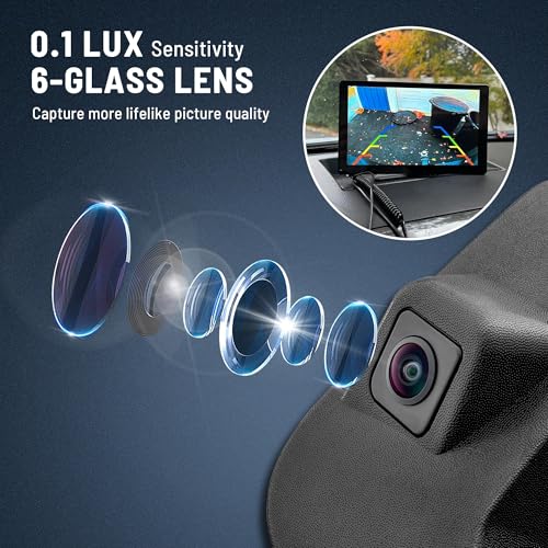 RED WOLF كاميرا خلفية عكسية مع مقبض باب خلفي من RED WOLF تناسب شيفروليه سيلفرادو 2007-2014 و GMC سييرا 1500 2500 HD مقاومة للماء IP68 بزاوية رؤية 150° مع ثقب مفتاح بديل لرقم OE 22755305 - Image 3