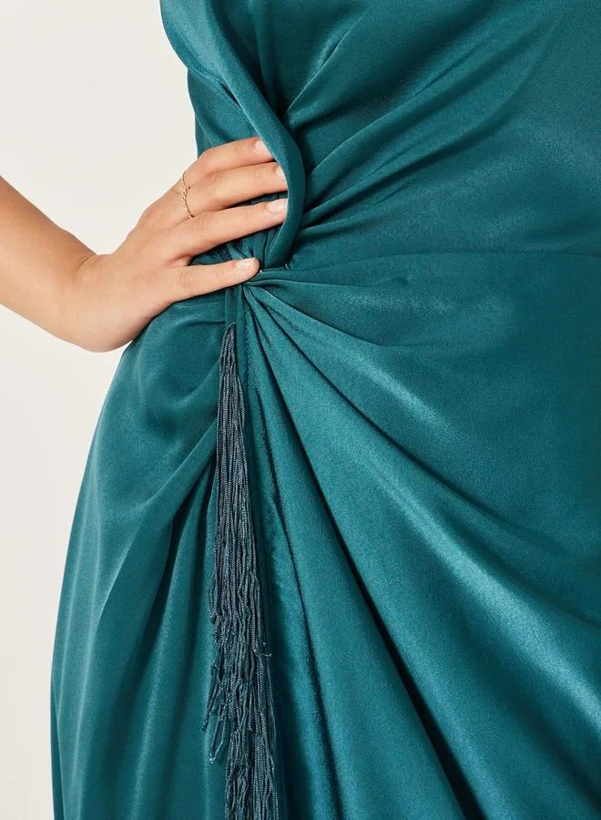 Styli Fringed Halter Dress