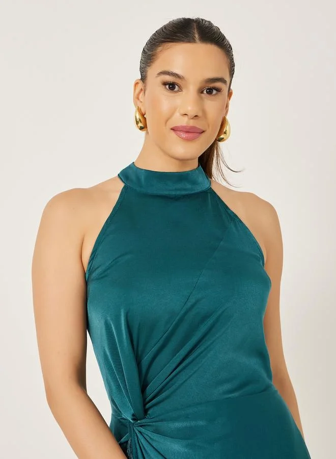 Styli Fringed Halter Dress