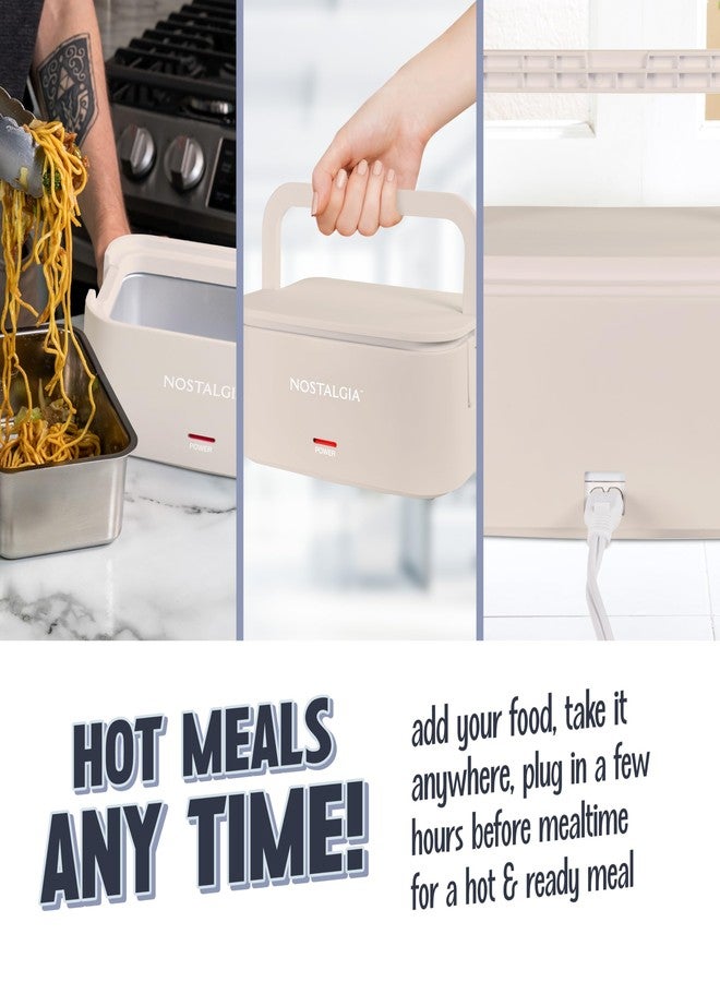Nostalgia Portable Heated Lunch Box - 4-Cup Stainless Steel Food Warmer - Detachable Cord, Leak-Proof Lid, Carry Handle - Portable for Work & Travel - Oatmeal - Image 5