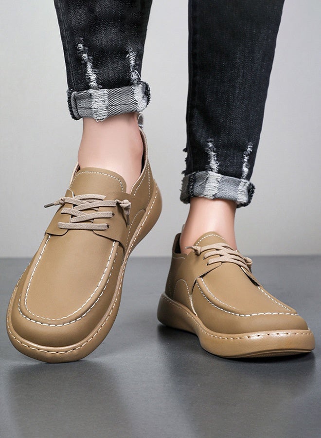 Maximum shoe size 46 Men's casual loose leather upper shoes suitable for four seasons - Image 2