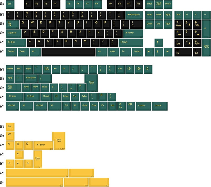 KBDiy MarrsGreen PBT Double Shot Keycap Set,176 Keys Dark Green Custom Key Cap Keycaps 60 Percent Cherry Profile Keycaps for 61/64/68/84/87/100/104/108 Mechanical Keyboard - Image 2