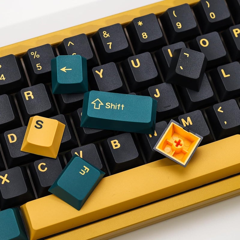 KBDiy MarrsGreen PBT Double Shot Keycap Set,176 Keys Dark Green Custom Key Cap Keycaps 60 Percent Cherry Profile Keycaps for 61/64/68/84/87/100/104/108 Mechanical Keyboard - Image 4