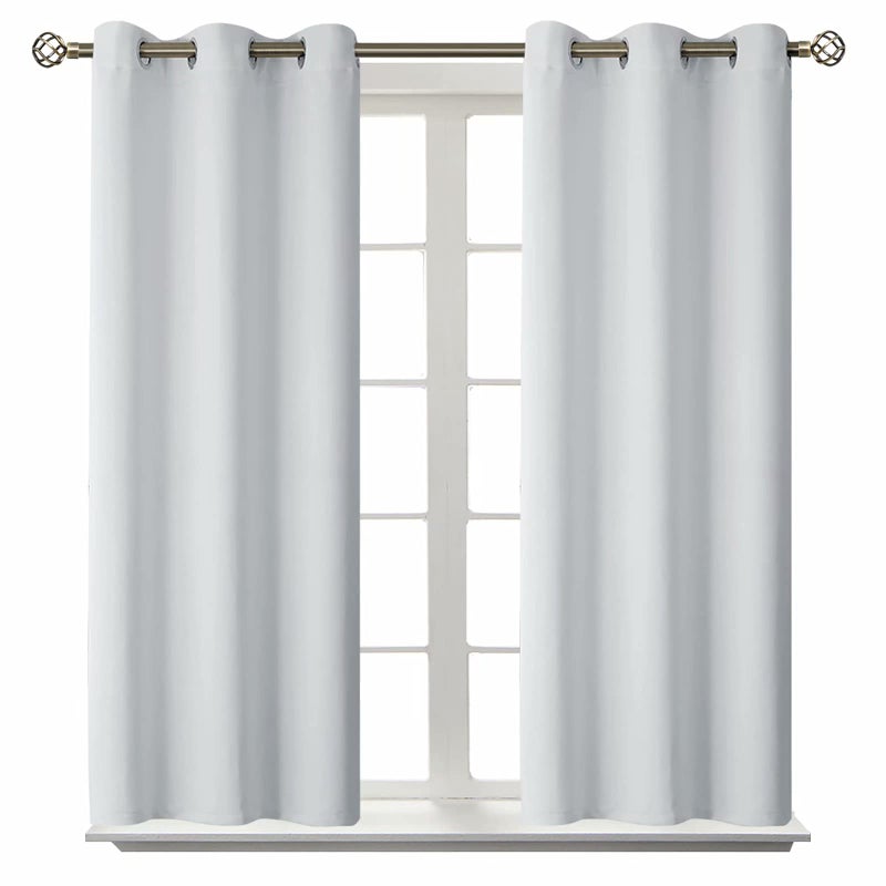 BGment Room Darkening Curtains 54 Inches Long - Grommet Thermal Insulated Drapes Window Treatment Curtains for Bedroom  2 Panels  38 x 54 Inch  Greyish White - Image 1