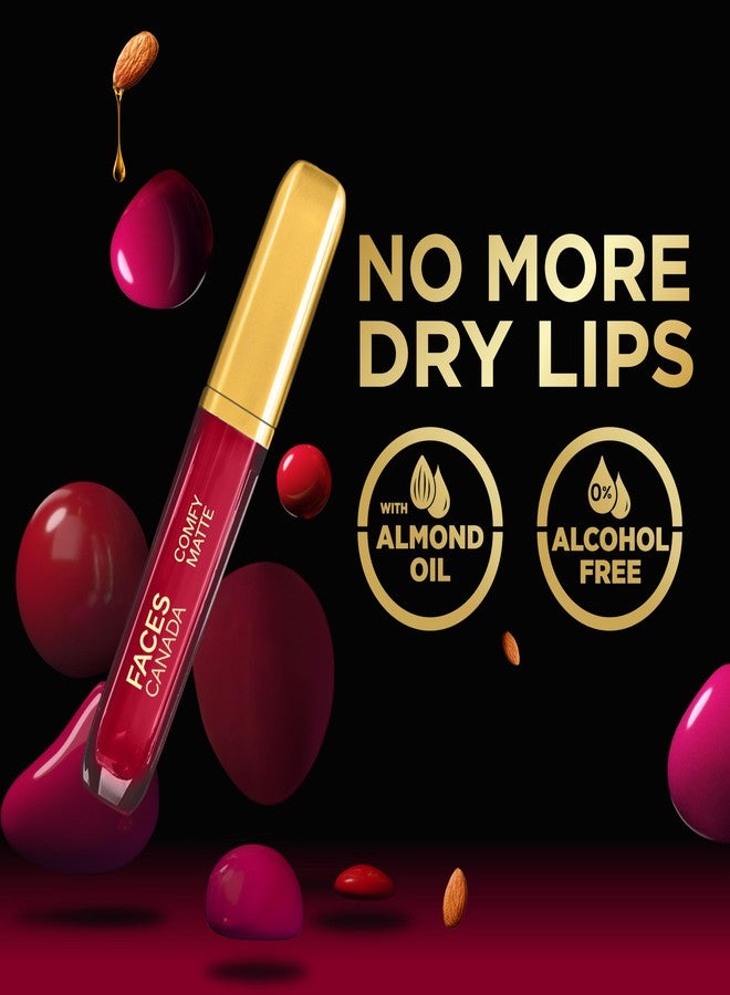 فاسيسكانادا أحمر شفاه سائل مطفي مريح من فيس كندا - لون لوكي تشارم 30، 3.8 مل | ثبات مريح يدوم حتى 10 ساعات | لون مطفي غني | غني بزيت اللوز وفيتامين هـ | فائق النعومة | لا يسبب جفاف الشفاه | خالٍ من الكحول - Image 2