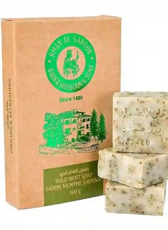 Khan AL Saboun Natural & Organic Wild Mint Soap - Refreshing, Moisturizing, and Healing (Pack of 6) 