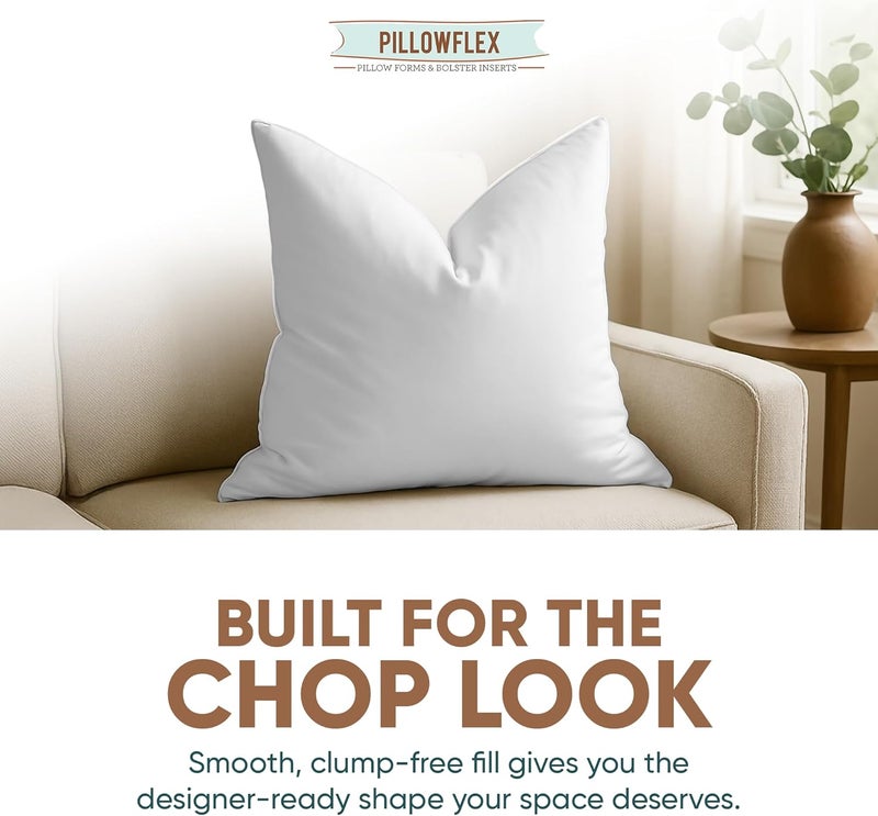 PILLOWFLEX Synthetic Down Pillow Insert - 22x22 Down Alternative, Ultra Soft Large Square Throw Pillow, Couch Sham, Bed Sleeping - 1 Decorative Accent Form - Image 5