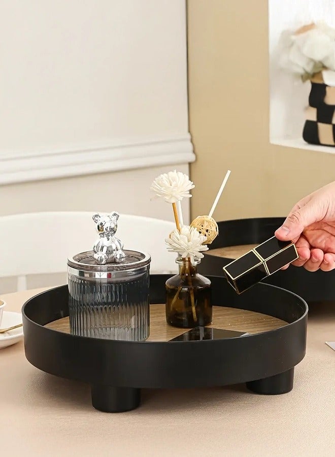 XiuWoo Round Storage Tray, Water Cup Storage Tray, Fragrance Essential Oil Cosmetic Pendulum Storage And Display Tray, Kitchen Bathroom Bedroom Office Accessories, Room Decor, Home Decor - Image 1