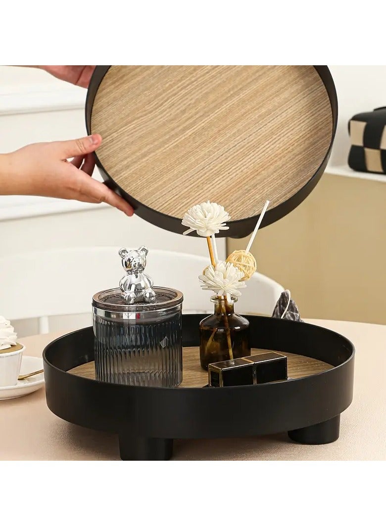 XiuWoo Round Storage Tray, Water Cup Storage Tray, Fragrance Essential Oil Cosmetic Pendulum Storage And Display Tray, Kitchen Bathroom Bedroom Office Accessories, Room Decor, Home Decor - Image 2