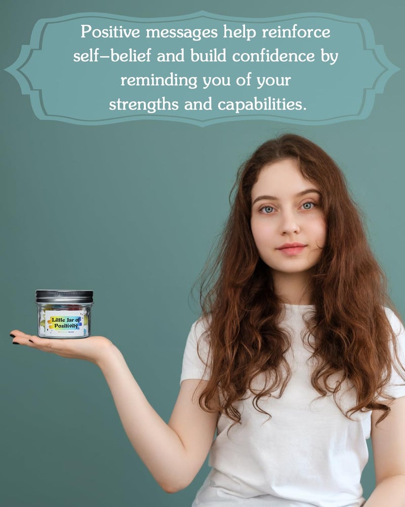 MSEHKM 20 Positive Messages - Mini Jar of Positivity - Uplifting Affirmations, Self Care, Kindness, Joy, Motivational Messages Positive Jar Decorative Jar (Colorful-Positive) - Image 5